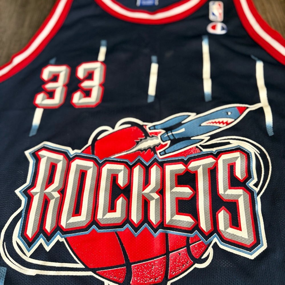 Champion Navy Blue Vintage Houston Rockets #33 Jersey Pippen 48 - Picture 3 of 6